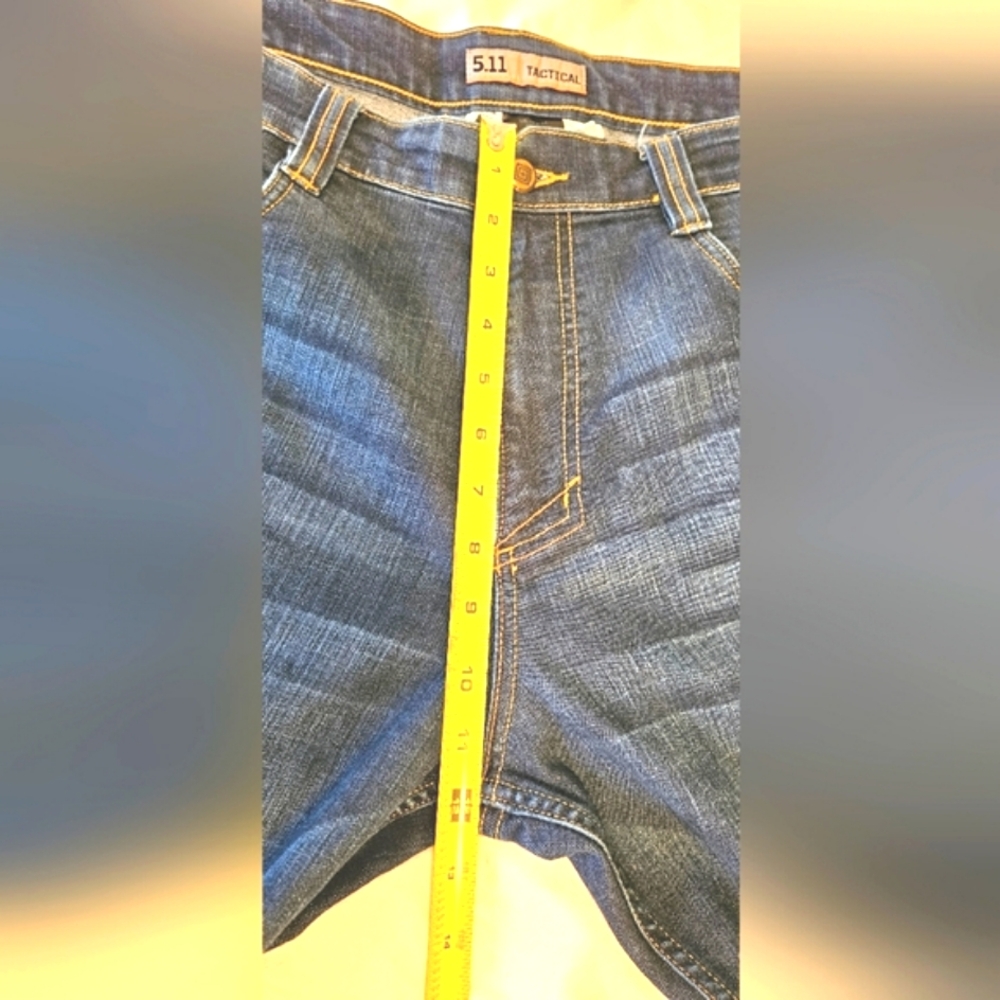 5.11 Tactical Jeans Mens Size 38x34 Dark Blue Denim Whiskers "Always Be Ready" - Picture 7 of 16